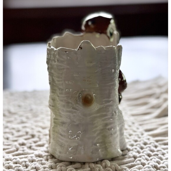 Vintage small ceramic made in Japan cute 5” mom and baby owl in tree planter‎ - Picture 2 of 11